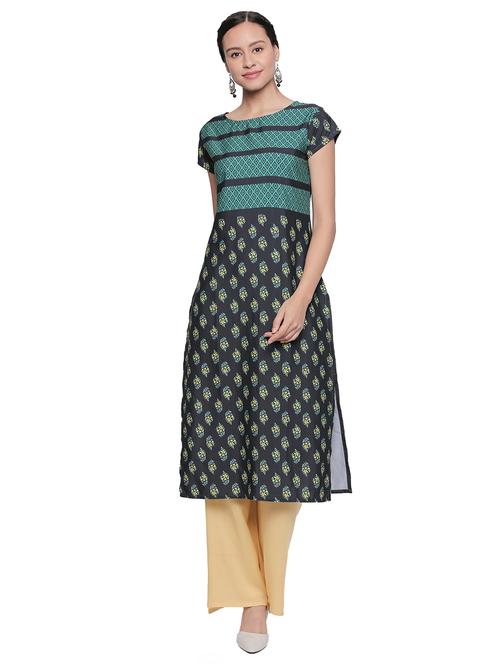 printed straight kurta - 15741239 - Very Small Image - 1