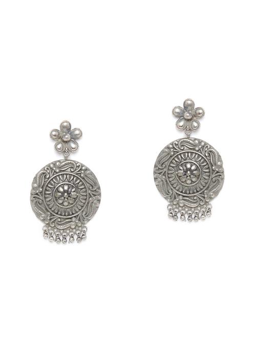 silver brass drop earring - 15742342 - Very Small Image - 1