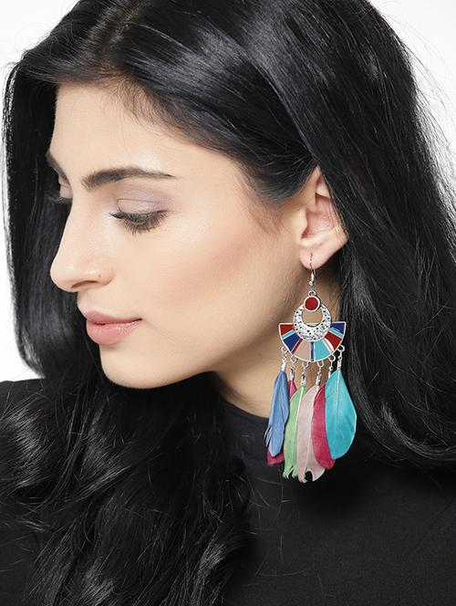 blue metal drop earring - 15743403 - Very Small Image - 1