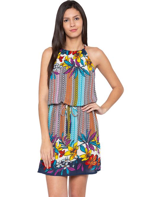 drawstring waist blouson dress - 15744039 - Very Small Image - 1