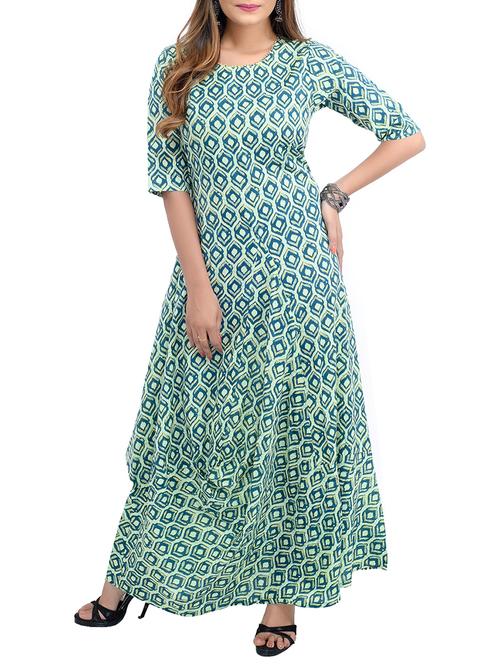 printed flared kurta - 15744480 - Very Small Image - 1