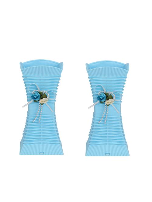 blue plastic flower vase hand decorative with new & stylish shape(set of two)-tp40 - 15744608 - Very Small Image - 1
