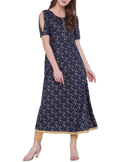 foil print a-line kurta - 15744975 - Very Small Image - 1