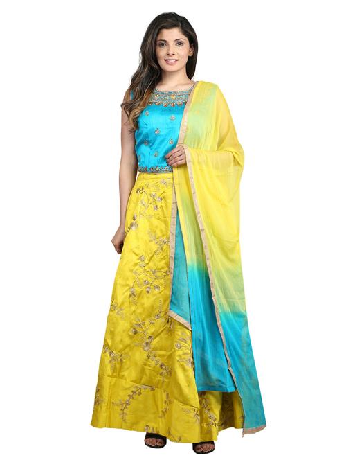 embroidered flared lehenga - 15746198 - Very Small Image - 1