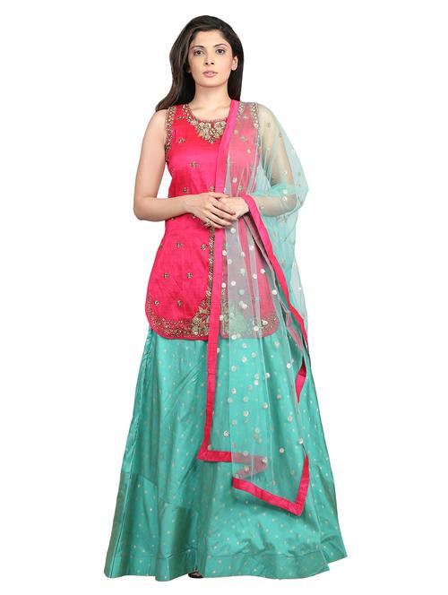 embroidered flared lehenga - 15746199 - Very Small Image - 1