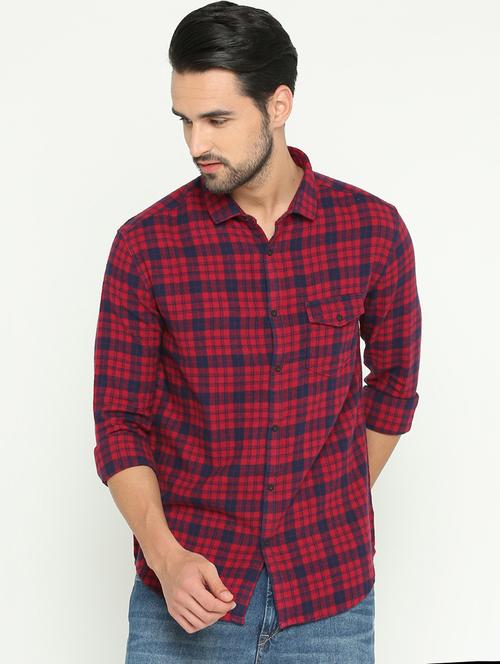 mens checks casual shirt - 15747218 - Very Small Image - 1