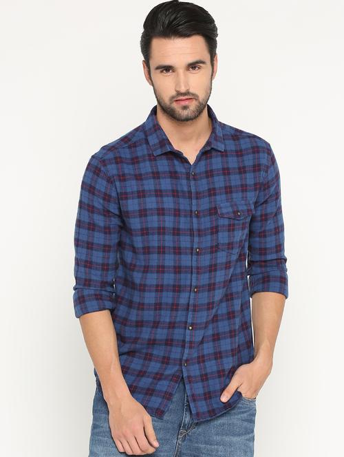 mens checks casual shirt - 15747220 - Very Small Image - 1