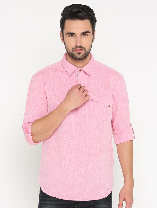 pink cotton short kurta - 15747282 - Very Small Image - 1