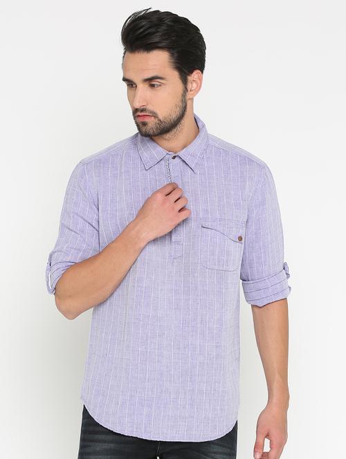purple checkered short kurta - 15747286 - Very Small Image - 1