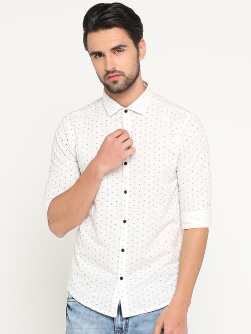 mens micro print casual shirt - 15747333 - Very Small Image - 1