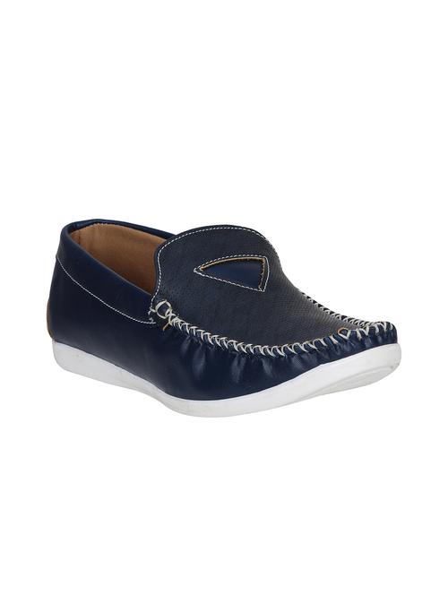 blue leatherette slip on loafers - 15747947 - Very Small Image - 1