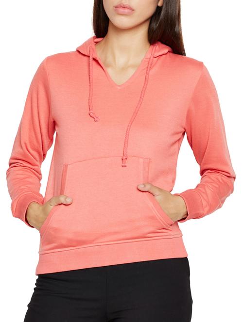 ribbed edge kangaroo pocket sweatshirt - 15748770 - Very Small Image - 1