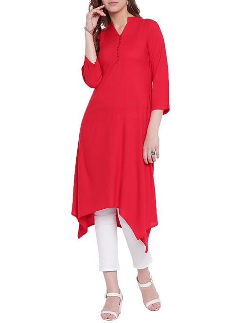 asymmetric solid kurta - 15751404 - Very Small Image - 1