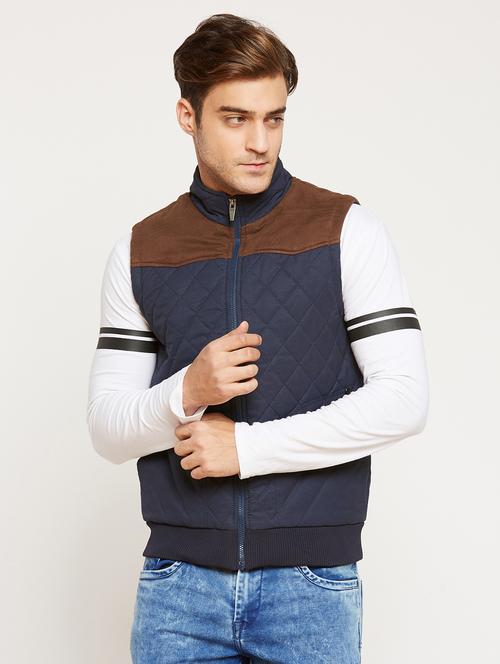 navy blue cotton quilted jacket - 15754408 - Very Small Image - 1