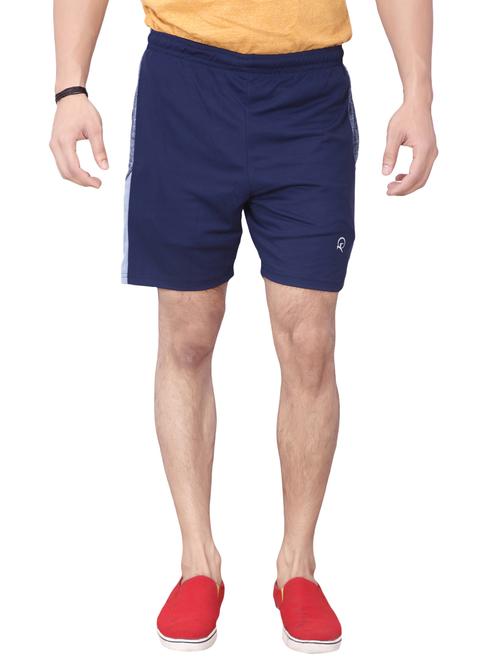 navy blue cotton blend shorts - 15755428 - Very Small Image - 1