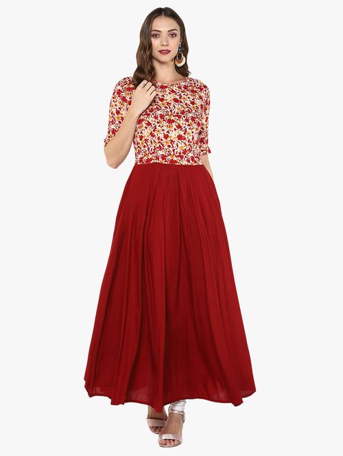 printed flared kurta - 15755834 - Very Small Image - 1
