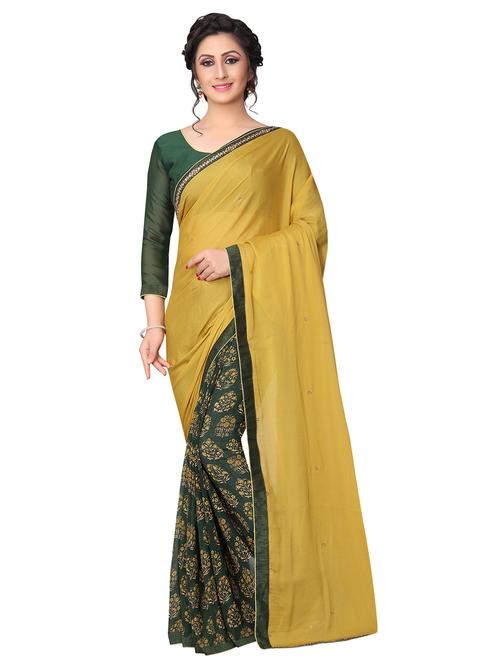 half & half motif printed saree - 15756537 - Very Small Image - 1