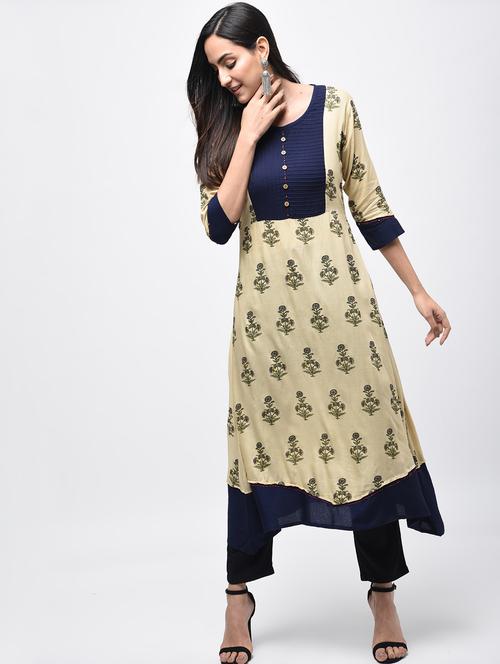 a-line printed kurta - 15756998 - Very Small Image - 1