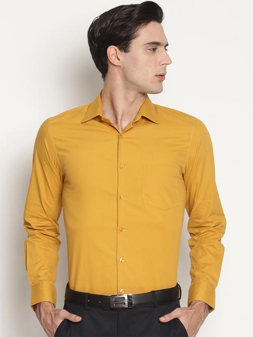 yellow solid formal shirt - 15757299 - Very Small Image - 1