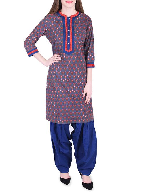 geometrical printed kurta with salwaar - 15760172 - Very Small Image - 1