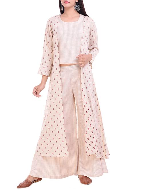 Printed kurta palazzo with jacket - 15760719 - Very Small Image - 1