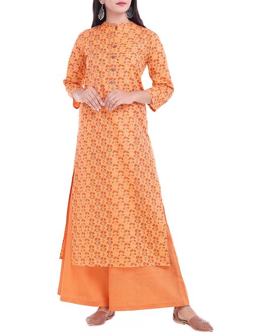 floral printed kurta with palazzo set - 15760722 - Very Small Image - 1