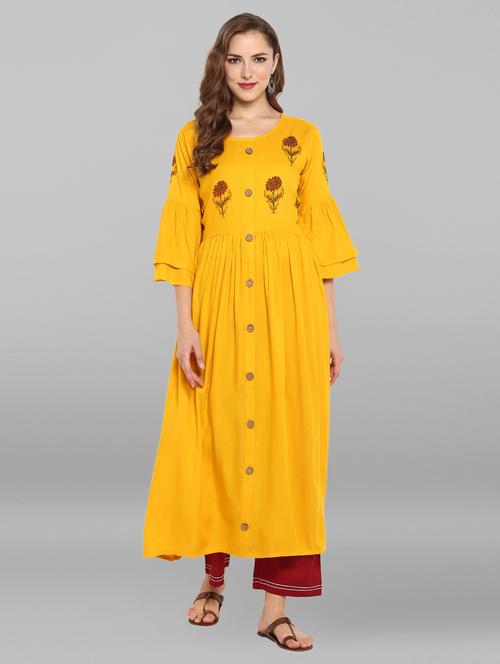bell sleeves flared kurta - 15763130 - Very Small Image - 1
