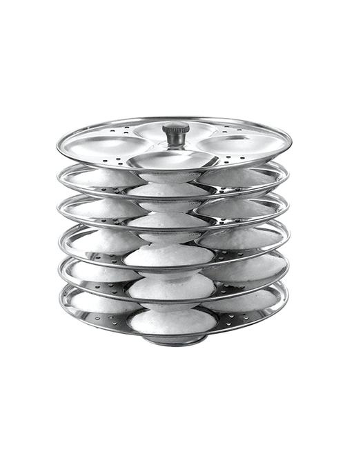 meet stainless steel cookware idli stand 6 plates (suitable for outer lid pressure cooker) - 15764150 - Very Small Image - 1