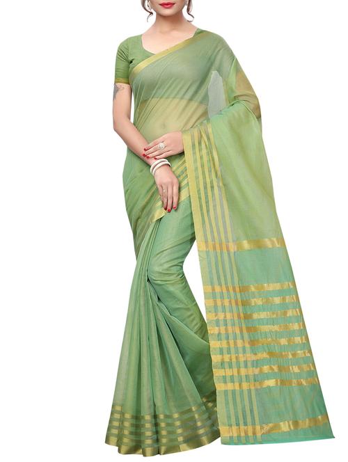 zari striped bordered saree with blouse - 15765626 - Very Small Image - 1