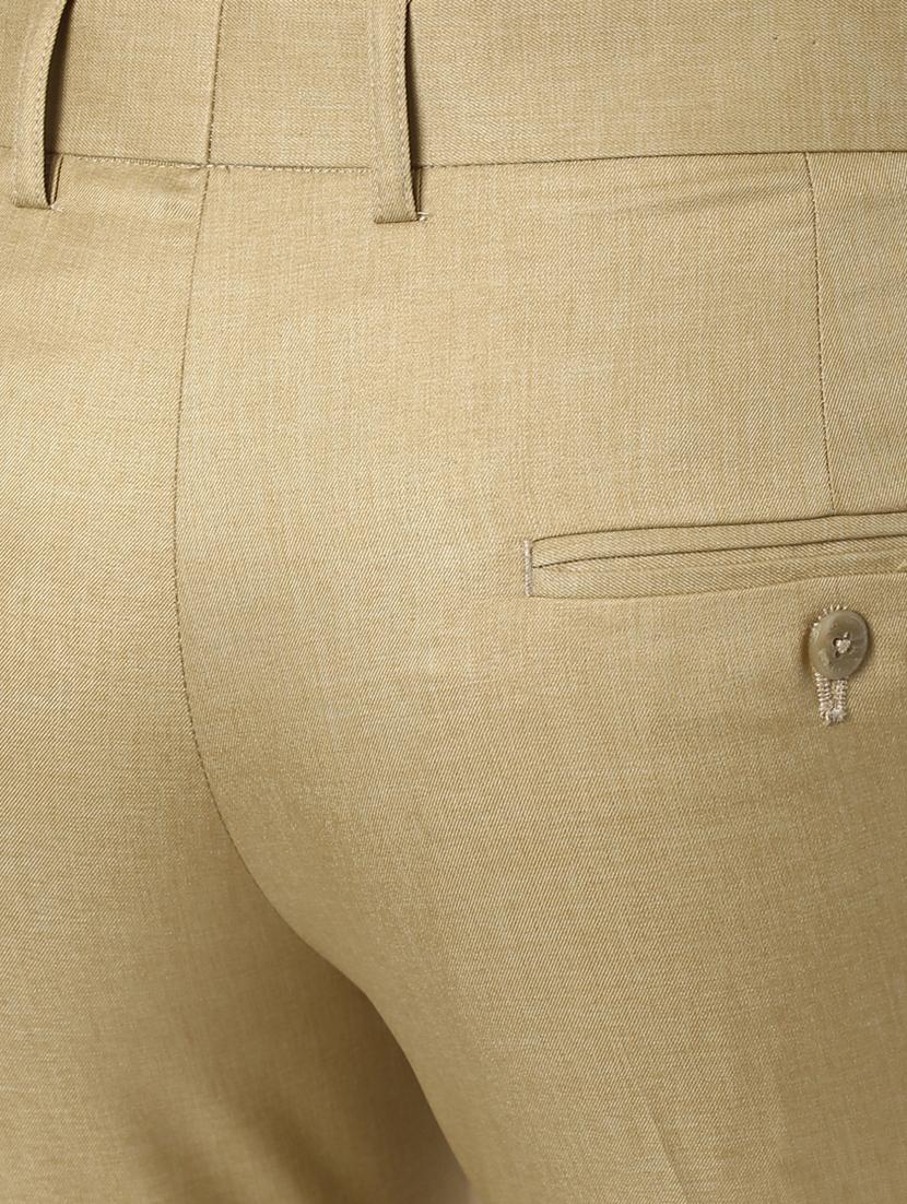 beige polyester blend flat front formal trouser - 15765792 - Zoom Image - 4