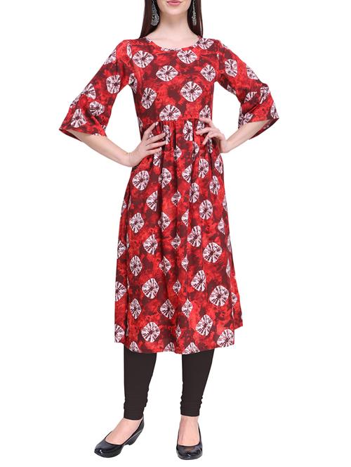 bandhani printed flared kurta - 15765899 - Very Small Image - 1
