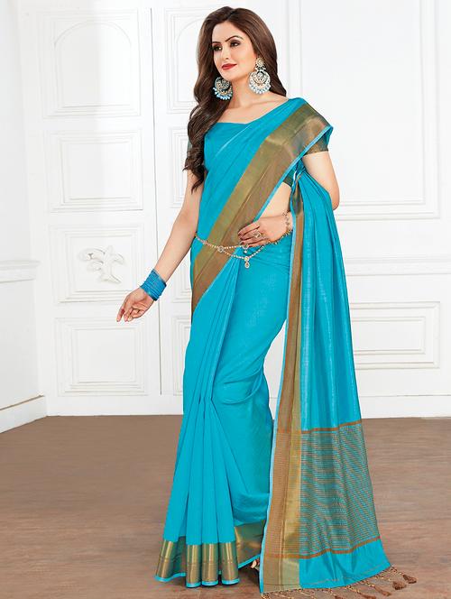 solid bordered saree - 15766683 - Very Small Image - 1