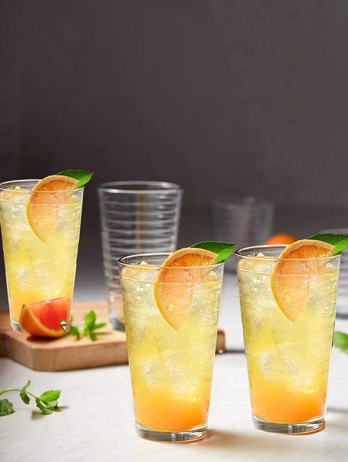 heavy base high ball drinking glasses 295 ml home & party glassware set of 6 pcs - 15767513 - Very Small Image - 1