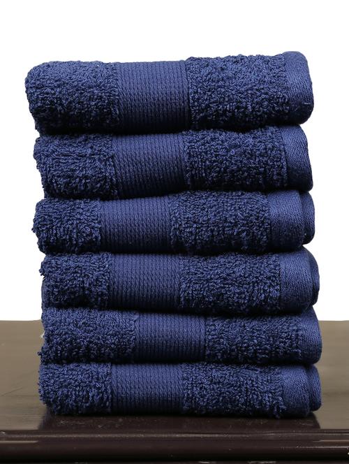 cotton hand towel blue kitchen towel set pack of 6 pcs. by rajrang - 15767654 - Very Small Image - 1
