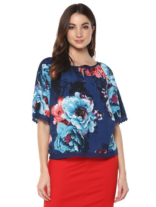 women's a line tie-up neck top - 15770429 - Very Small Image - 1