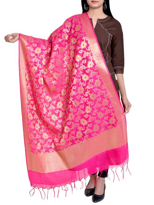 chanderi banarasi dupatta - 15770455 - Very Small Image - 1