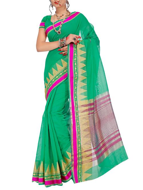 contrast border self design saree - 15771071 - Very Small Image - 1