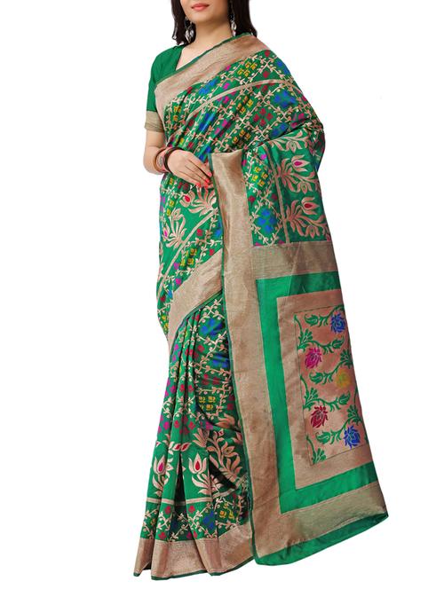 floral motif self design saree - 15771082 - Very Small Image - 1