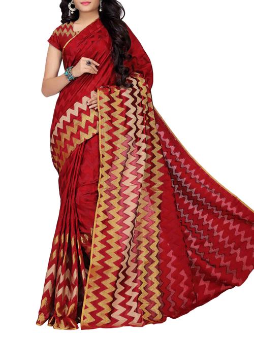 chevron self design saree - 15771178 - Very Small Image - 1