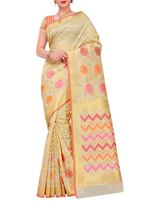 floral motif self design saree - 15771207 - Very Small Image - 1
