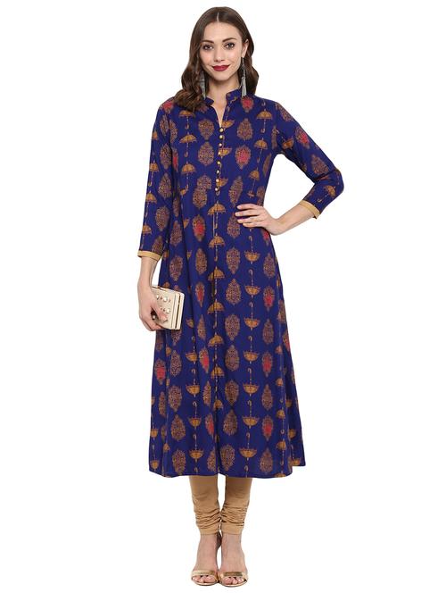 foil print a-line kurta - 15772308 - Very Small Image - 1