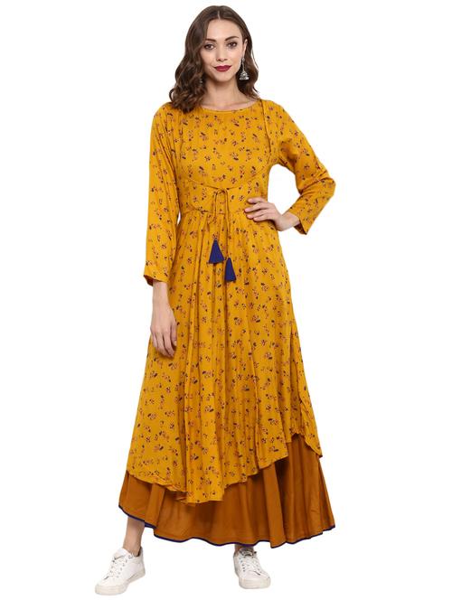 layered printed kurta - 15772320 - Very Small Image - 1