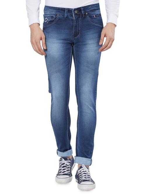 dark blue cotton washed jeans - 15773764 - Very Small Image - 1
