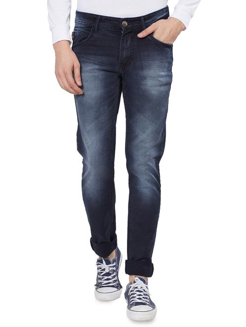 dark blue cotton washed jeans - 15773771 - Very Small Image - 1