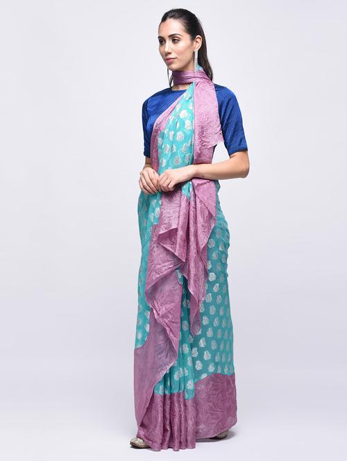 self design saree with blouse - 15775446 - Very Small Image - 1