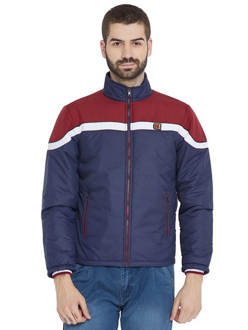 navy blue nylon casual jacket - 15777191 - Very Small Image - 1