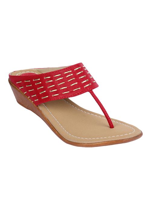 red t-strap wedges - 15779213 - Very Small Image - 1