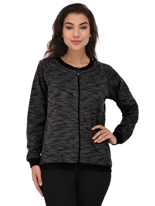 stone grey melange bomber jacket - 15780739 - Very Small Image - 1