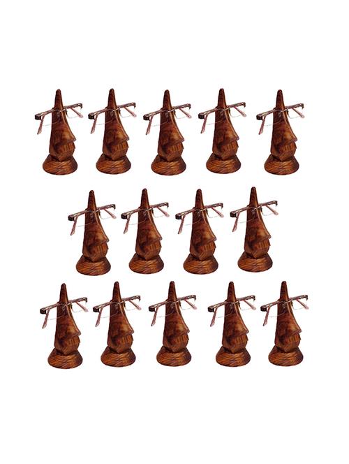 desi karigar beautiful unique hand carved rosewood nose-shaped eyeglass spectacle holder wholesale pack (set of 14) - 15781937 - Very Small Image - 1