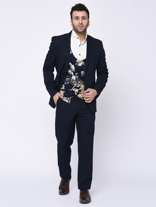 navy blue terry rayon 3piece  suit - 15782222 - Very Small Image - 1